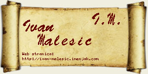Ivan Malešić vizit kartica